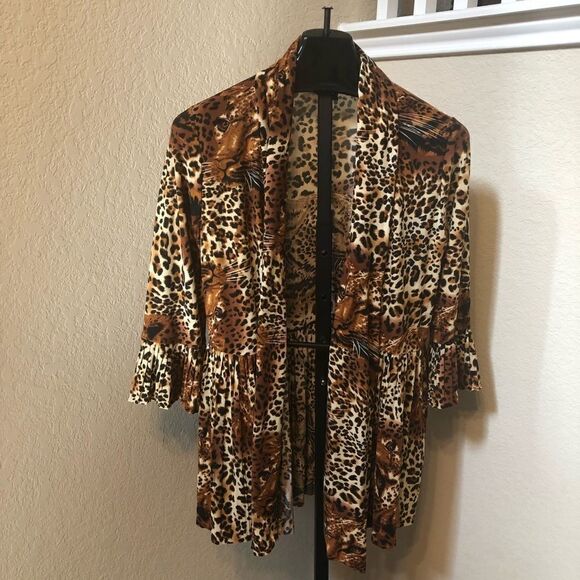 Nicole Marie leopard kimono size medium - Picture 4 of 8